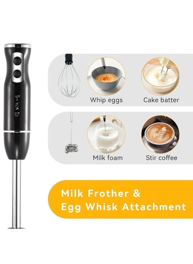RAF 5-in-1 Hand Immersion Blender Set – 1600W High Power Multi-Function Stick Mixer with 14500 RPM, Stainless Steel Blades, 600ml Beaker, Chopper, Whisk, and Milk Frother – Model R.3005 - Image 3